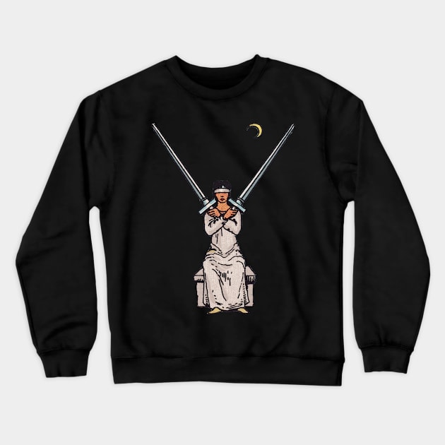 Tarot Card : 2 of Swords Two of Swords Crewneck Sweatshirt by agapimou